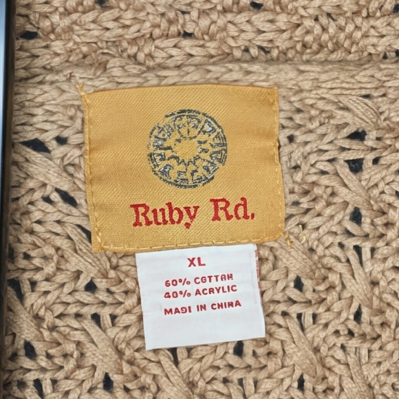Ruby Rd. Textured Tan Cardigan XL - Picture 4 of 4